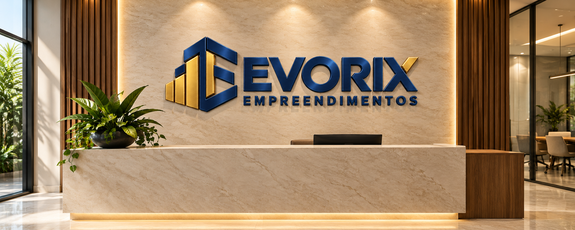 Recepção institucional da Evorix Empreendimentos